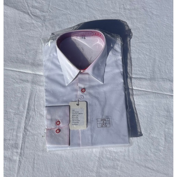 Other - Men's Diamond Collection Modern Fit White Red Dress Shirt Size S 14.5 32 33